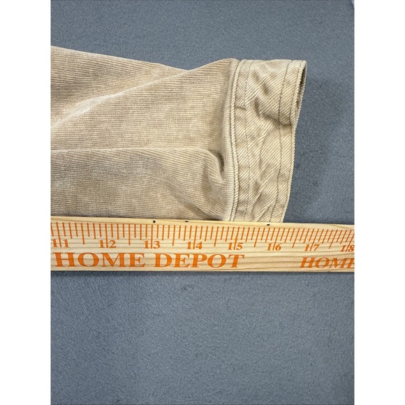 JACKET Women MEDIUM Tan Corduroy L/S METAL Button Up Trucker TAILORED WAIST - Picture 7 of 9